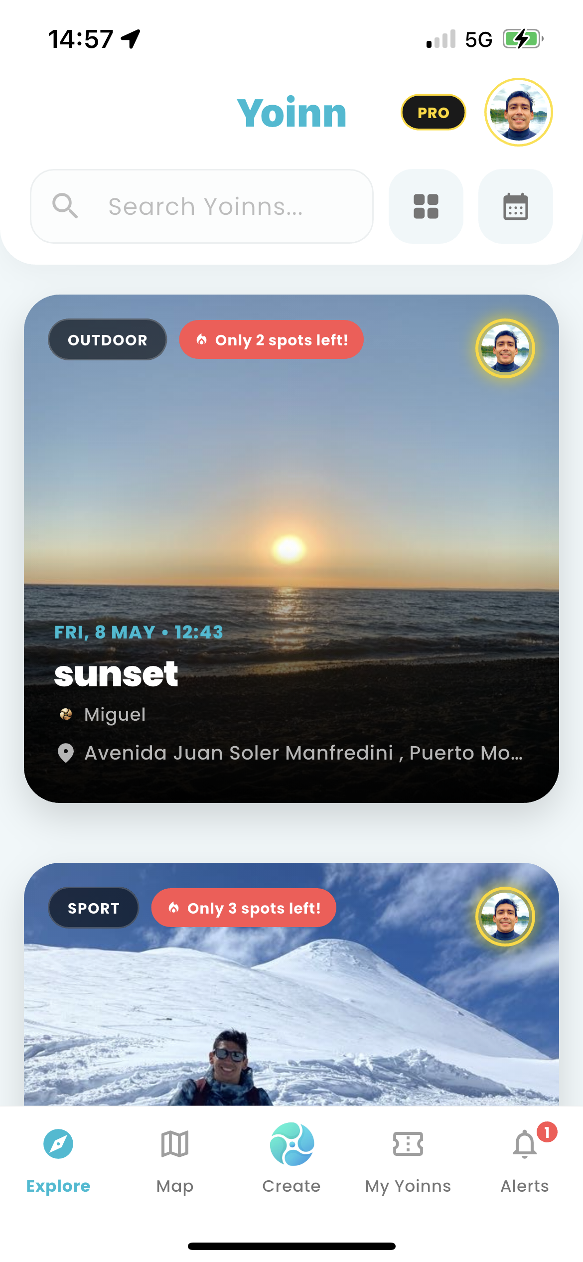 Yoinn app feed